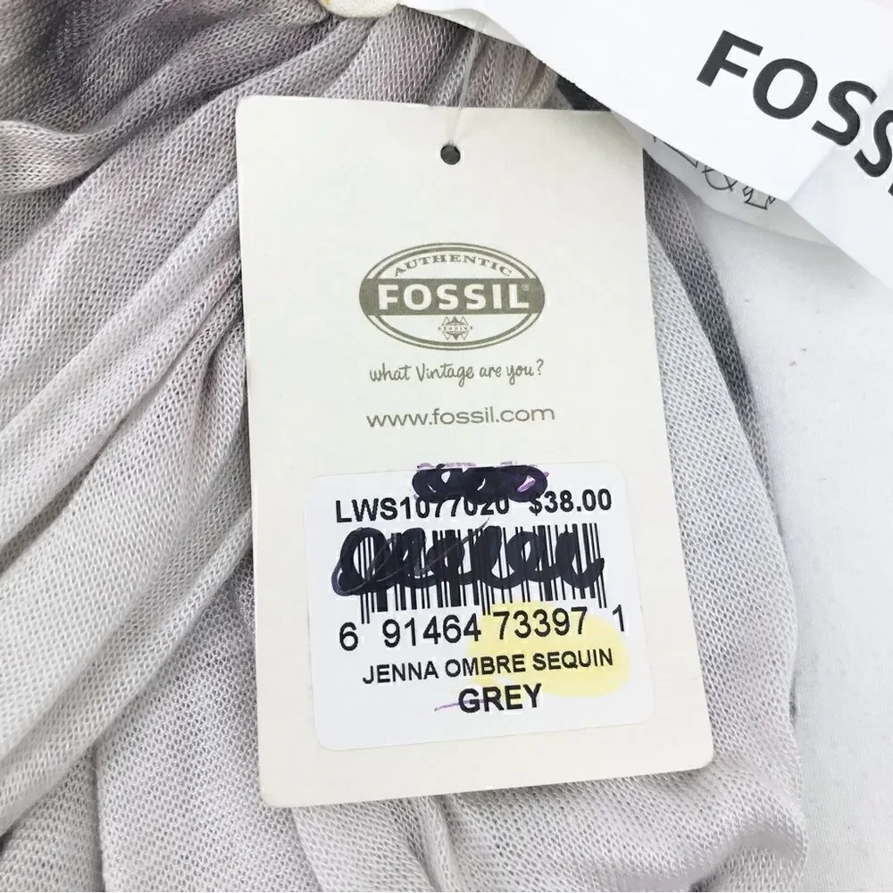 Fossil JENNA Ombre Sequin Infinity Scarf- New With Tags
